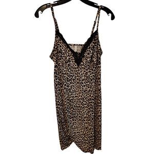 George Super soft and stretchy leopard print‎ black lace camisole